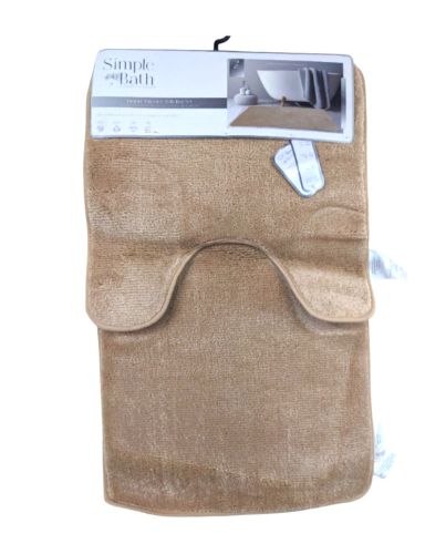 2PC BATH RUG BEIGE 18in X 18in, 18in X 30in