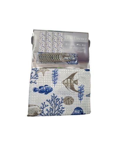 SHOWER CURTAIN W/HOOK INDIGO 70in X 72in