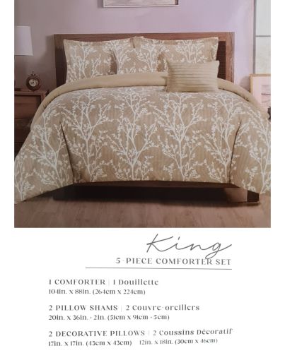 5PC COMFORTER SET BEN PRINT