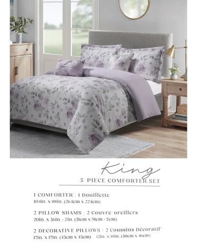 5PC COMFORTER SETROSALIE PRINT