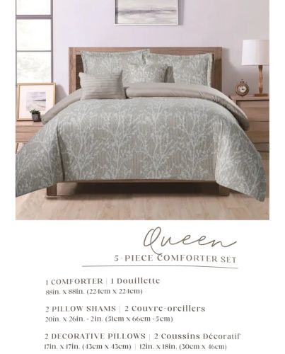 5PC COMFORTER SET BEN PRINT