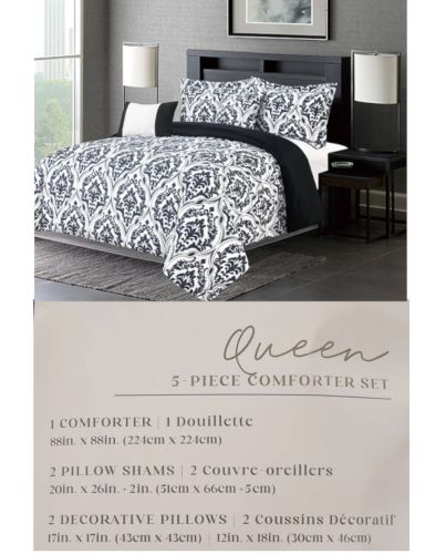 5PC COMFORTER SET DEMASK PRINT