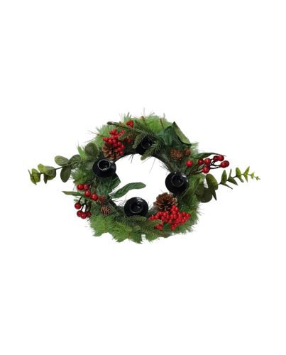 WREATH W/CANDLE HOLDER