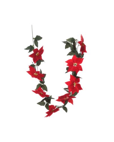 POINSETTIA GARLAND RED 190CM