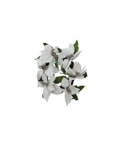 POINSETTIA WREATH WHITE