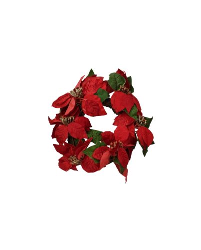 POINSETTIA WREATH RED