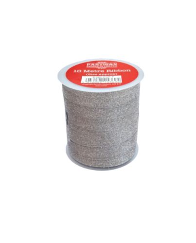 10M GLITTER RIBBON SILVER