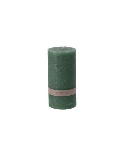 CANDLE PILLAR 14CM DARKGREEN