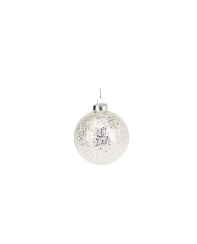 XMAS BALL 80MM SILVER