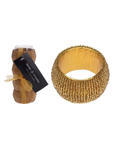 NAPKIN RINGS SET GOLD