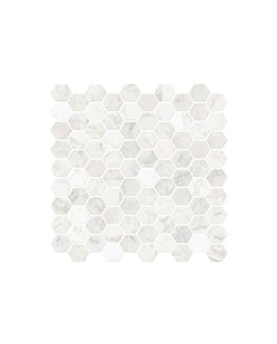 HEXAGON MARBLE PEEL AND STICK (4 TILES 10inX10in)