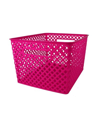 LG WOVEN BASKET HOT PINK