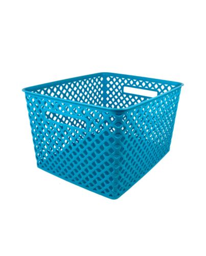 LG WOVEN BASKET TURQUOISE