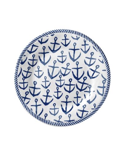 DINNER PLATE 11in ANCHOR WHITE/BLUE