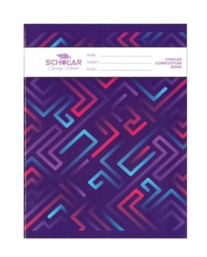 SCHOLAR STAPLED COMPOSITION BOOK 180PG 9.75inX7.5in