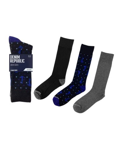 MEN 3PK CREW SOCKS